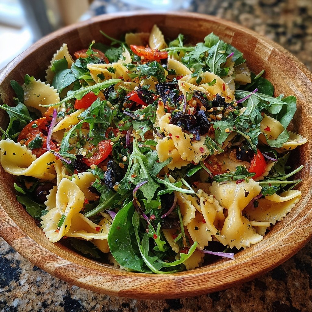 Mediterraner Nudelsalat Mit Rucola