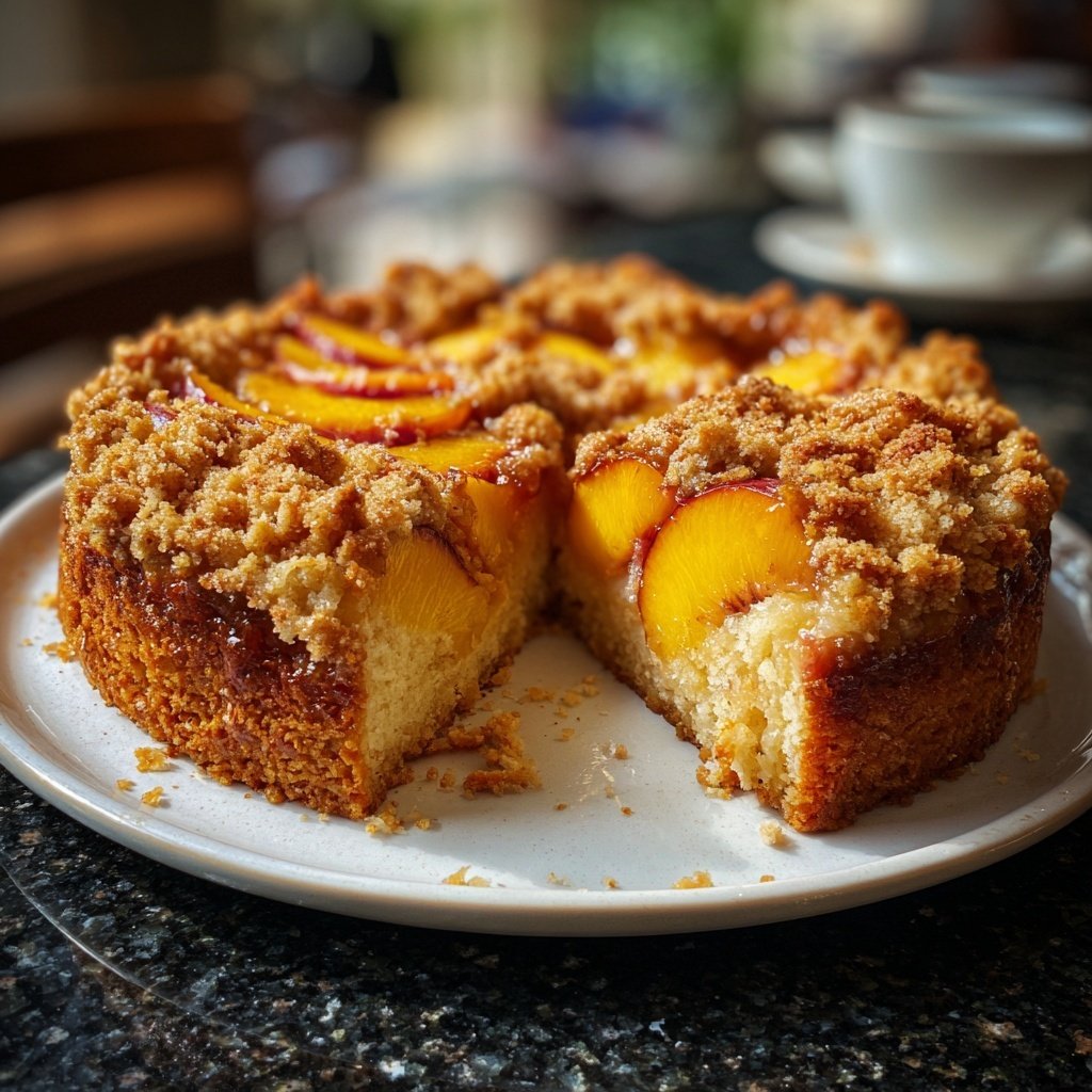 Streuselkuchen Mit Pfirsichen