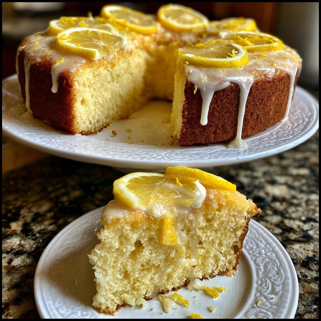 Zitronenkuchen mit Zitronenquark