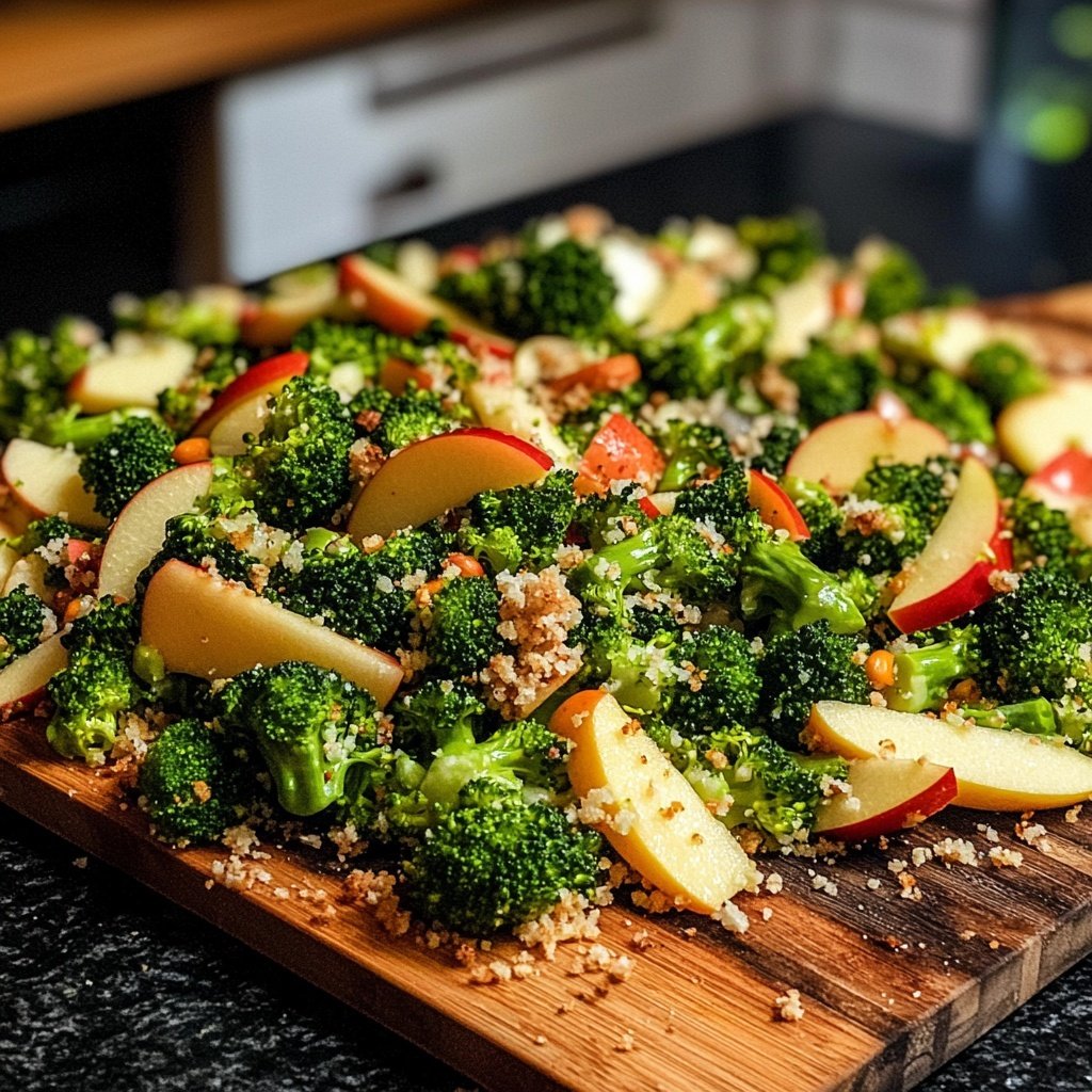 Roher Brokkoli-Salat mit Apfel – Vegan und Low Carb